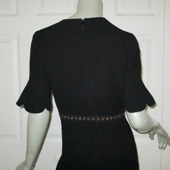 SHOSHANNA Black Lined Short Sleeve Oleh Dress With Grommets - Picture 6 of 7